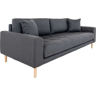 Canapé 3 places en tissu de qualité LISA coloris gris foncé