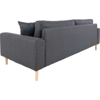 Canapé 3 places en tissu de qualité LISA coloris gris foncé