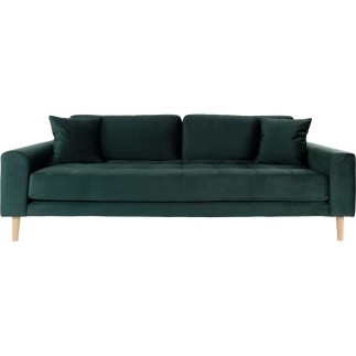 Canapé 3 places en tissu velours de qualité LISA VELOURS coloris vert foncé