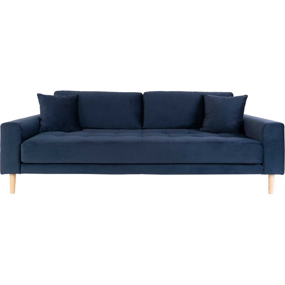 Canapé 3 places en tissu velours de qualité LISA VELOURS coloris bleu foncé Canapé 3 places en tissu velours de qualité LISA VELOURS coloris bleu foncé