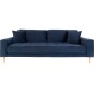 Canapé 3 places en tissu velours de qualité LISA VELOURS coloris bleu foncé Canapé 3 places en tissu velours de qualité LISA VELOURS coloris bleu foncé