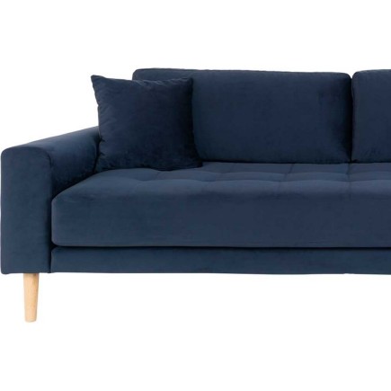 Canapé 3 places en tissu velours de qualité LISA VELOURS coloris bleu foncé