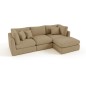 Canapé d'angle en tissu de qualité SANDRO, beige, angle droit