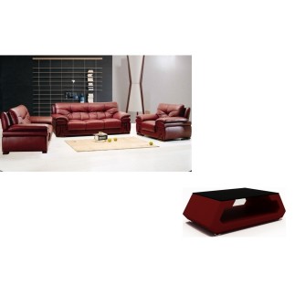 Solde de paiement de la commande: Ensemble oxford 3 pièces: composé d'un canapé 3 places + 2 places + fauteuil en cuir luxe ital