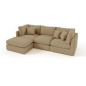 Canapé d'angle en tissu de qualité SANDRO, beige, angle gauche