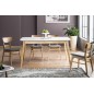 Table extensible FELINO II, structure bois, couleur blanc / chêne, 150 à 190 cm