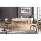 Table extensible FELINO II, structure bois, couleur blanc / chêne, 150 à 190 cm