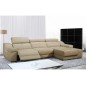 2eme PAIEMENT DE LA COMMANDE: Canapé d'angle double relax en cuir de buffle italien de luxe 5 places BiRELAX, beige, angle droit