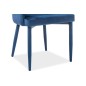 Lot de 2 chaises RICA en tissu velours de qualité, couleur bleu, Bleu foncé