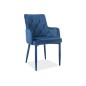 Lot de 2 chaises RICA en tissu velours de qualité, couleur bleu, Bleu foncé