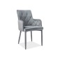 Lot de 2 chaises RICA en tissu velours de qualité, couleur gris