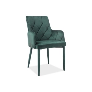 Lot de 2 chaises RICA en tissu velours de qualité, couleur vert