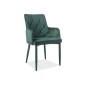Lot de 2 chaises RICA en tissu velours de qualité, couleur vert, Vert foncé