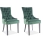 Lot de 2 chaises EDWIN tissu velours de qualité, couleur vert, Vert foncé