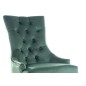 Lot de 2 chaises EDWIN tissu velours de qualité, couleur vert, Vert foncé