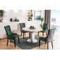 Lot de 2 chaises EDWIN tissu velours de qualité, couleur vert, Vert foncé