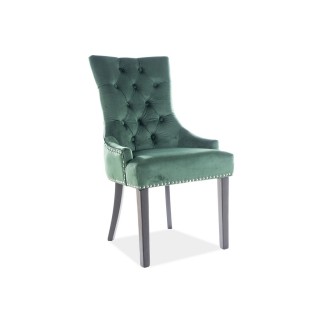 Lot de 2 chaises EDWIN tissu velours de qualité, couleur vert