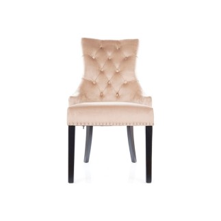 Lot de 2 chaises EDWIN tissu velours de qualité, couleur beige