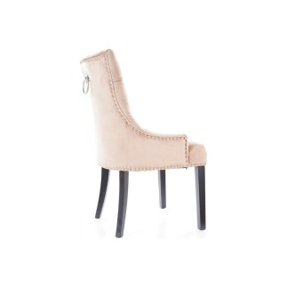 Lot de 2 chaises EDWIN tissu velours de qualité, couleur beige