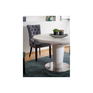 Lot de 2 chaises EDWIN tissu velours de qualité, couleur gris