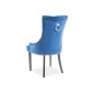 Lot de 2 chaises EDWIN tissu velours de qualité, couleur bleu, Bleu foncé