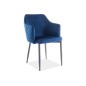 Lot de 2 chaises ASTEN en tissu velours de qualité, couleur bleu