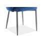 Lot de 2 chaises ASTEN en tissu velours de qualité, couleur bleu