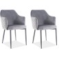 Lot de 2 chaises ASTEN en tissu velours de qualité, couleur gris