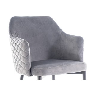 Lot de 2 chaises ASTEN en tissu velours de qualité, couleur gris