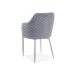 Lot de 2 chaises ASTEN en tissu velours de qualité, couleur gris