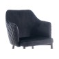 Lot de 2 chaises ASTEN en tissu velours de qualité, couleur noir