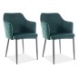Lot de 2 chaises ASTEN en tissu velours de qualité, couleur vert