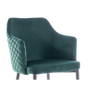 Lot de 2 chaises ASTEN en tissu velours de qualité, couleur vert