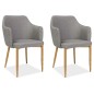 Lot de 2 chaises ASTONA en tissu de qualité, couleur GRIS