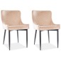 Lot de 2 chaises COLB en tissu velours de qualité, couleur BEIGE