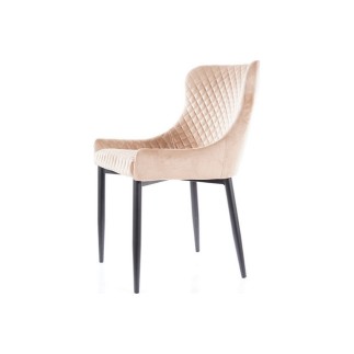 Lot de 2 chaises COLB en tissu velours de qualité, couleur BEIGE