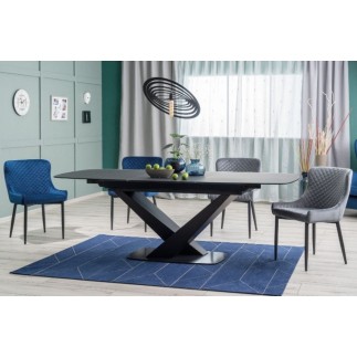 Lot de 2 chaises COLB en tissu velours de qualité, couleur bleu