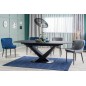 Lot de 2 chaises COLB en tissu velours de qualité, couleur bleu