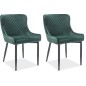 Lot de 2 chaises COLB en tissu velours de qualité, couleur vert