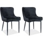Lot de 2 chaises COLB en tissu velours de qualité, couleur noir