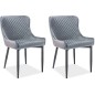 Lot de 2 chaises COLB en tissu velours de qualité, couleur gris