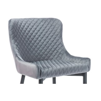 Lot de 2 chaises COLB en tissu velours de qualité, couleur gris