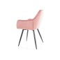 Lot de 2 chaises LINA en tissu velours de qualité, couleur rose vintage