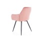 Lot de 2 chaises LINA en tissu velours de qualité, couleur rose vintage