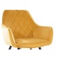 Lot de 2 chaises LINA en tissu velours de qualité, couleur curry