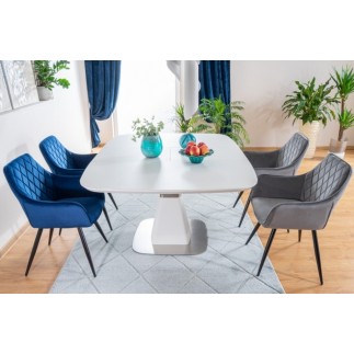 Lot de 2 chaises LINA en tissu velours de qualité, couleur curry