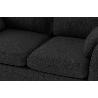 Canapé 3 places en tissu de qualité PANAMA, noir