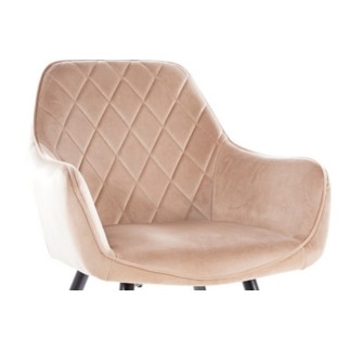 Lot de 2 chaises LINA en tissu velours de qualité, couleur beige