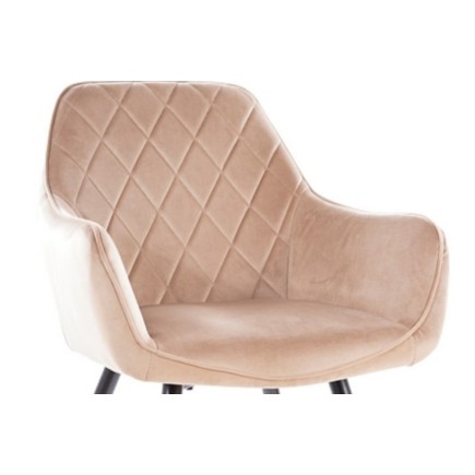 Lot de 2 chaises LINA en tissu velours de qualité, couleur beige