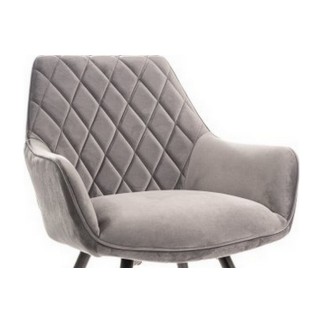 Lot de 2 chaises LINA en tissu velours de qualité, couleur gris